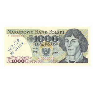 PRL, 1000 złotych 1975 - WZÓR - Nr 0142