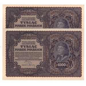 II RP, Set of 1000 Polish marks 1919 I series J - 2 pieces