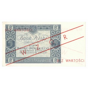 II RP, 5 zl. 1930 BX s potiskem WZÓR