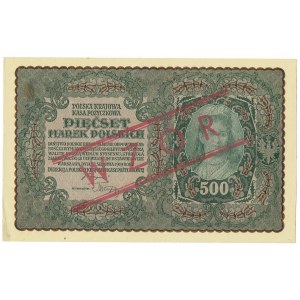 II RP, 500 polnische Mark 1919 1. Serie BF MODELL