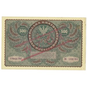 II RP, 500 polnische Mark 1919 1. Serie BF MODELL