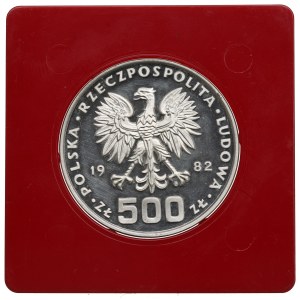 Poľská ľudová republika, 500 zlatých 1982 Dar mladosti - vzorka striebra