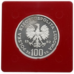 Poľská ľudová republika, 100 zlotých 1982 Ochrana životného prostredia - vzorka Stork Ag