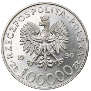 Third Republic, 100,000 zloty 1990 Solidarity Type A