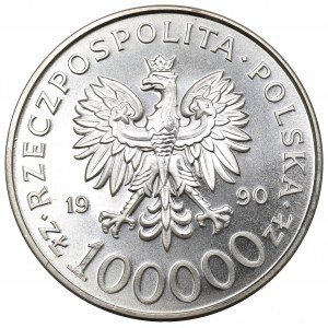 Third Republic, 100,000 zloty 1990 Solidarity Type A