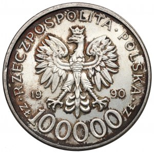 Third Republic, 100,000 zloty 1990 Solidarity Type A