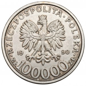 Third Republic, 100,000 zloty 1990 Solidarity type B