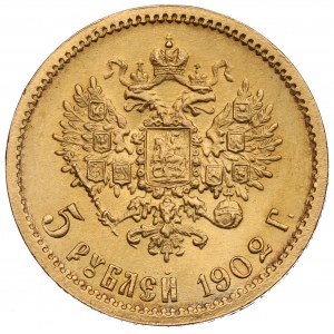 Rosja, Mikołaj II, 5 rubli 1902 AP