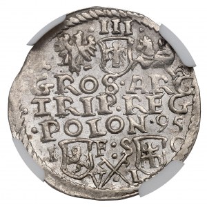 Žigmund III Vasa, Trojak 1595, Bydgoszcz - NGC MS64 - KRÁSNY