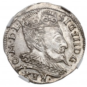 Zygmunt III Waza, Trojak 1595 Wilno - Chalecki i Prus - NGC MS63