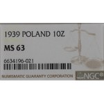 II Republic of Poland, 10 zloty 1939 Pilsudski - NGC MS63