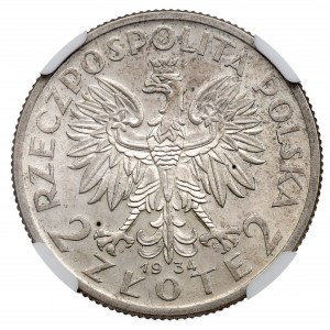 II Republic of Poland, 2 zloty 1934 Polonia NGC MS63