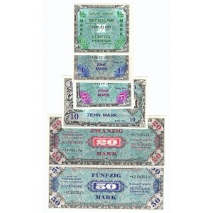 Germany, Allied occupation money, set of 1/2 - 50 marks 1944