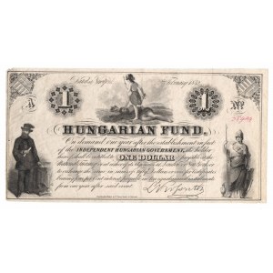 Hungary, (Ministry of Finance in exile New York), 1 dollar 1852
