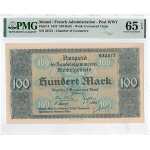 Litwa, Memel (Kłajpeda) 100 marek 1922 - PMG 65 EPQ