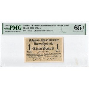 Litwa, Memel (Kłajpeda) 1 marka 1922 - PMG 65 EPQ