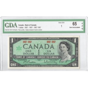 Kanada, 1 dolar 1967, seria jubileuszowa na 100-lecie - GDA 65EPQ