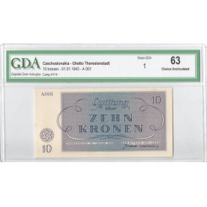 Czechosłowacja, Getto Terezin 10 koron 1943 - GDA 63