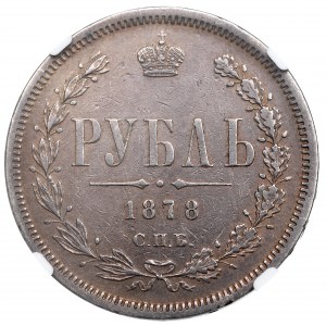 Rusko, Alexander II, Rubľ 1878 НФ - NGC AU Podrobnosti