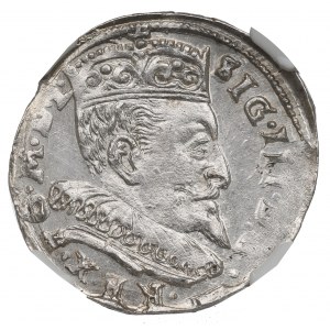 Žigmund III Vasa, Trojak 1595, Vilnius - NGC MS62