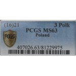 Žigmund III Vasa, Półtorak 1621, Bydgoszcz - SIGIS PCGS MS63