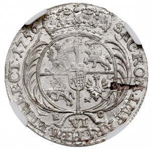 Germany, Saxony, Friedrich August II, 6 groschen 1756, Leipzig - NGC MS62