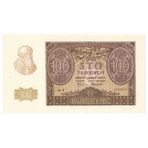 GG, 100 Zlotys 1940 B - Union of Armed Forces era forgery