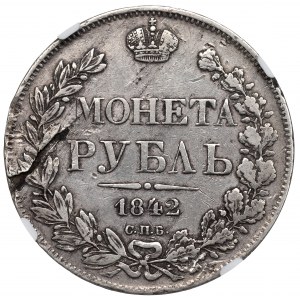 Rusko, Mikuláš I., rubl 1842 АЧ - NGC XF45