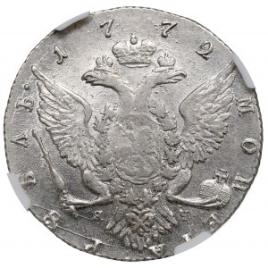 Rusko, Katarína II, rubeľ 1772 - NGC XF45