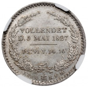 Germany, Saxony, 1/6 thaler 1827 - King's death NGC MS64