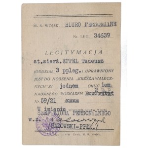 II RP, Legitimation of the Cross of Valour for the second time 3rd Legion Infantry Regiment