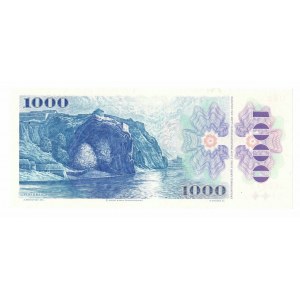 Česká republika, 1 000 korún 1993 (1985) - s tlačenou známkou