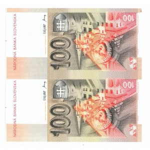 Słowacja, 100 koron 1993 A - nierozcięty arkusz