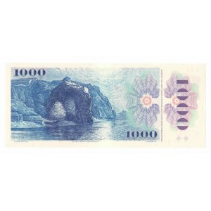 Česká republika, 1000 korún 1993 (1985) C - s nalepenou pečiatkou