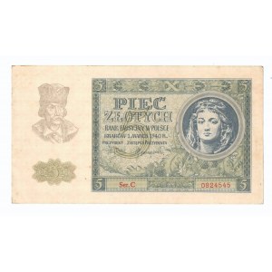 GG, 5 Zloty 1940 C