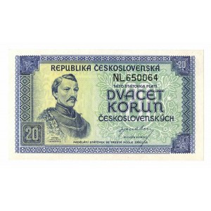 Czechosłowacja, 20 koron 1945