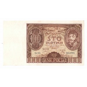 II RP, 100 Zloty 1934 BH. zusätzliches Wasserzeichen X