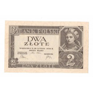 II RP, 2 Zloty 1936 - ohne Unterdruck auf der Vorderseite, Serie und Nummerierung