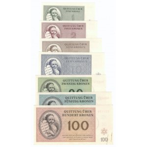 Czechosłowacja, Getto Terezin - komplet 1-100 koron