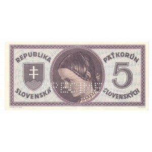 Slovakia, 5 crowns 1945 - specimen