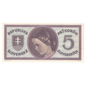 Słowacja, 5 koron 1945