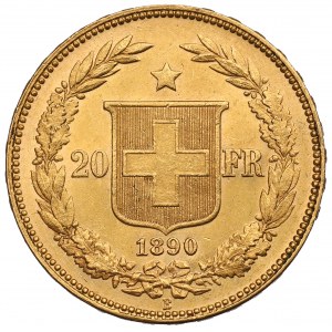 Švajčiarsko, 20 frankov 1890