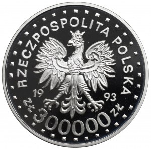 Third Republic, 300,000 zloty 1993 - 50th anniversary of the Warsaw Ghetto Uprising