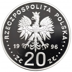 III RP, 20 złotych 1996 IV wieki stołeczności Warszawy