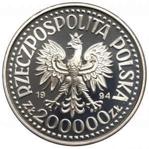 III RP, 200.000 PLN 1994 Sigismund I. der Alte - Büste