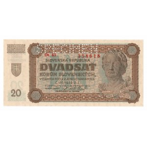 Słowacja, 20 koron 1942 - specimen