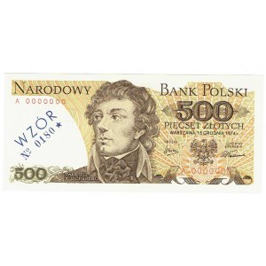 PRL, 500 złotych 1974 - WZÓR - Nr 0180