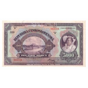 Czechosłowacja, 5.000 koron 1920 - WZÓR Ser. B