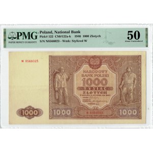 PRL, 1000 złotych 1946 N PMG 50