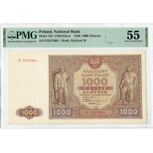 PRL, 1000 złotych 1946 E PMG 55